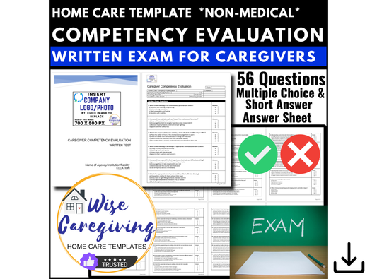 Home Care Employee Competency Evaluation Written Exam Template