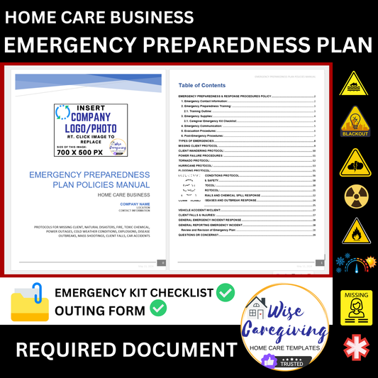 Emergency Preparedness Manual Template - Wisecaregiving