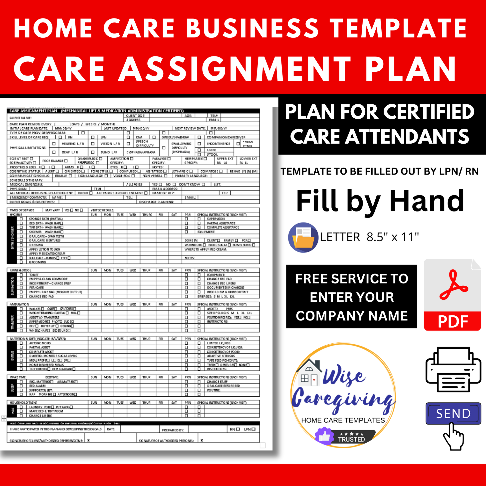 Home Care Plan for Certified Caregivers - Wisecaregiving