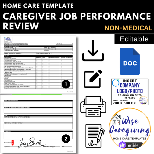 Caregiver Performance Evaluation Template - Wisecaregiving
