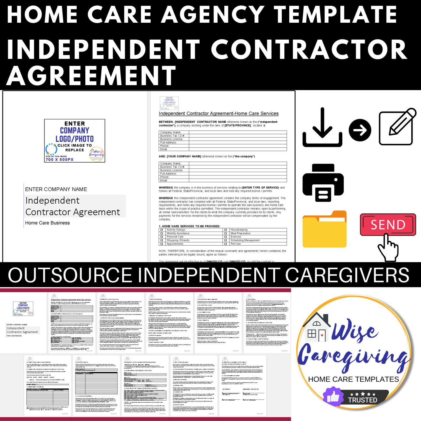 Home Care Independent Contractor Template - Wisecaregiving