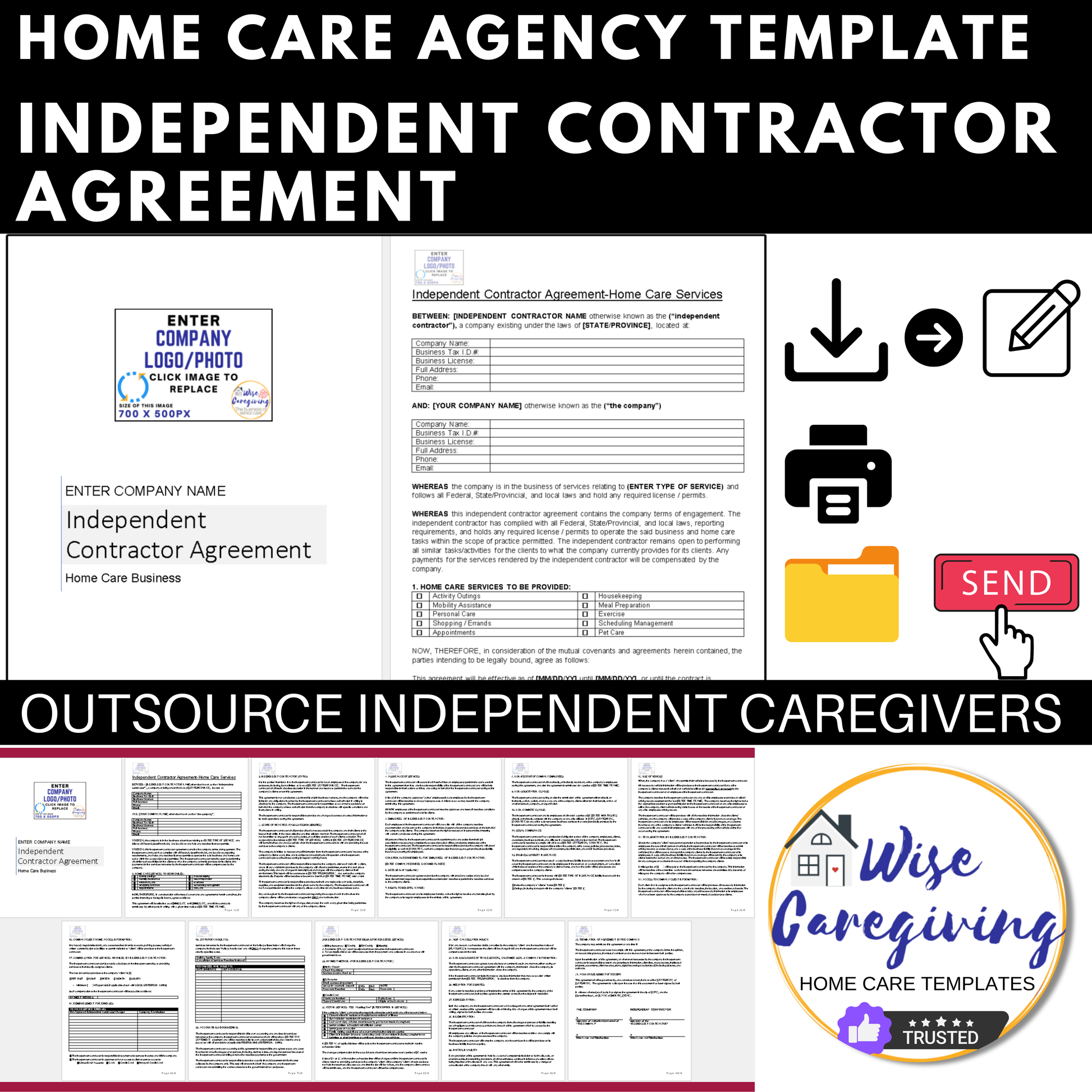 Home Care Independent Contractor Template - Wisecaregiving
