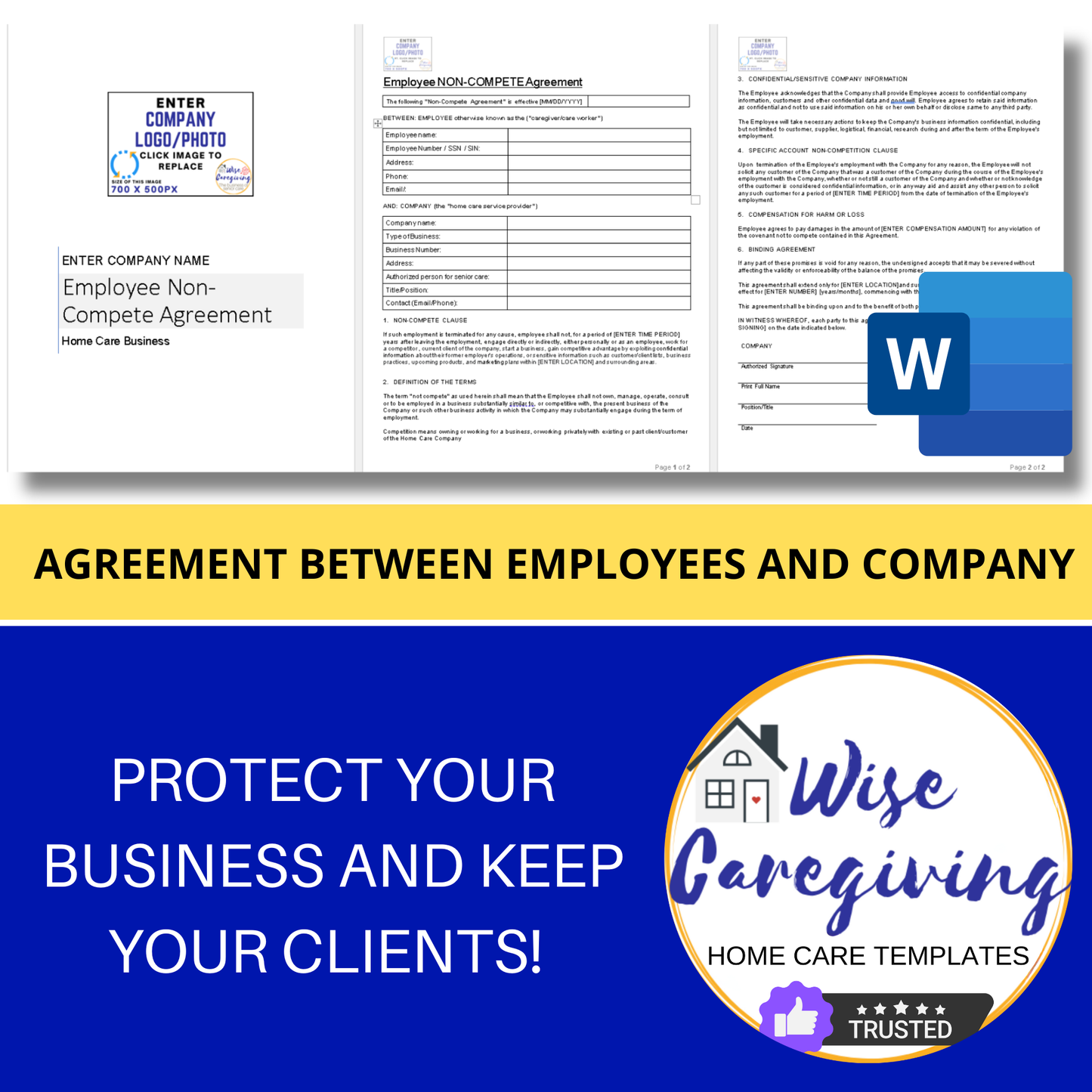 Non-Compete Agreement Template for Home Care Employees - Wisecaregiving