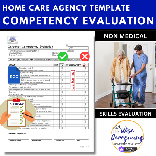 Caregiver Competency Evaluation Template - Wisecaregiving