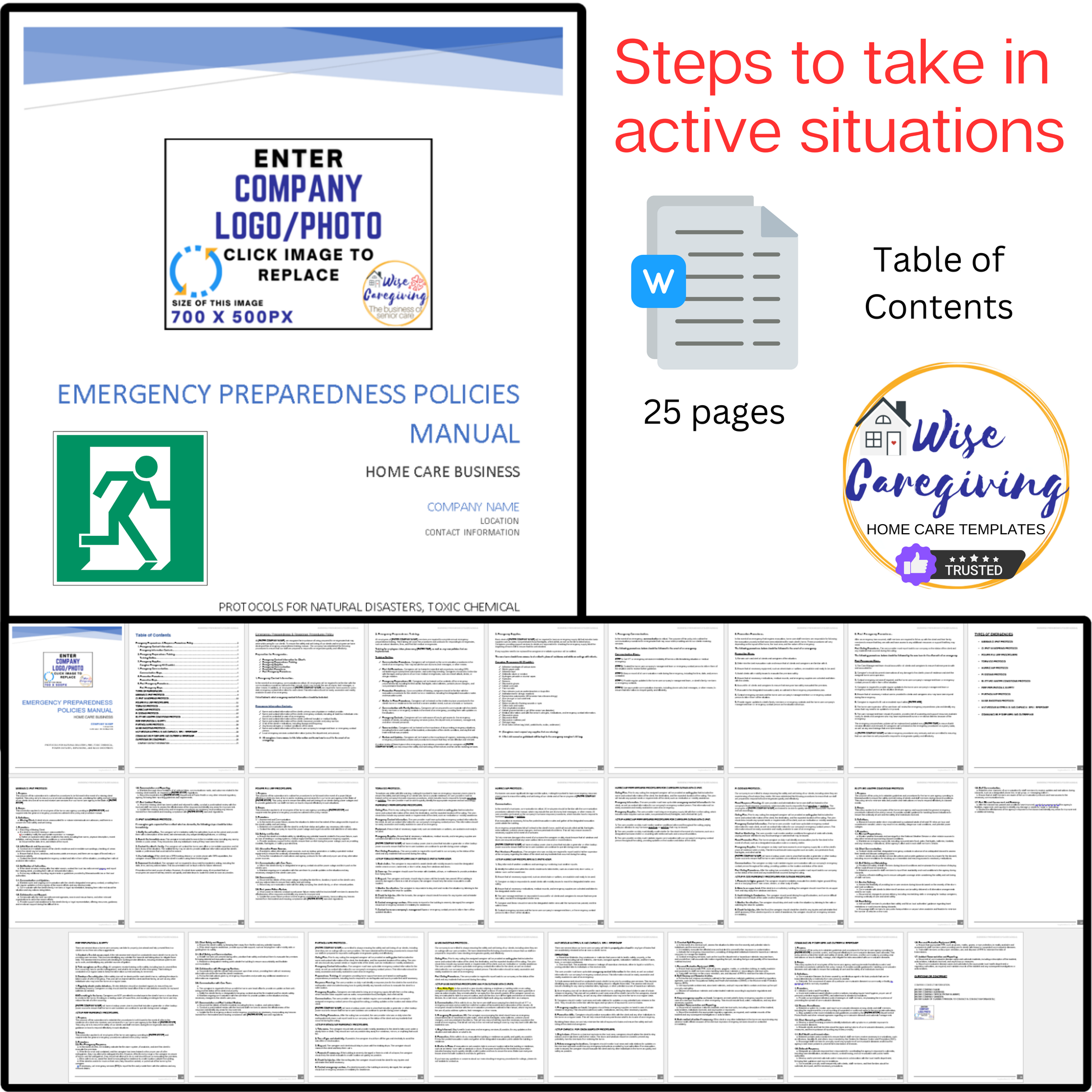 Emergency Preparedness Manual Template - Wisecaregiving