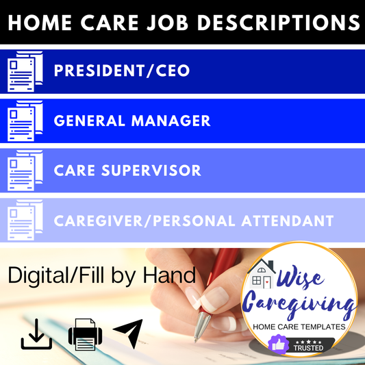 Home Care Job Description Templates Bundle