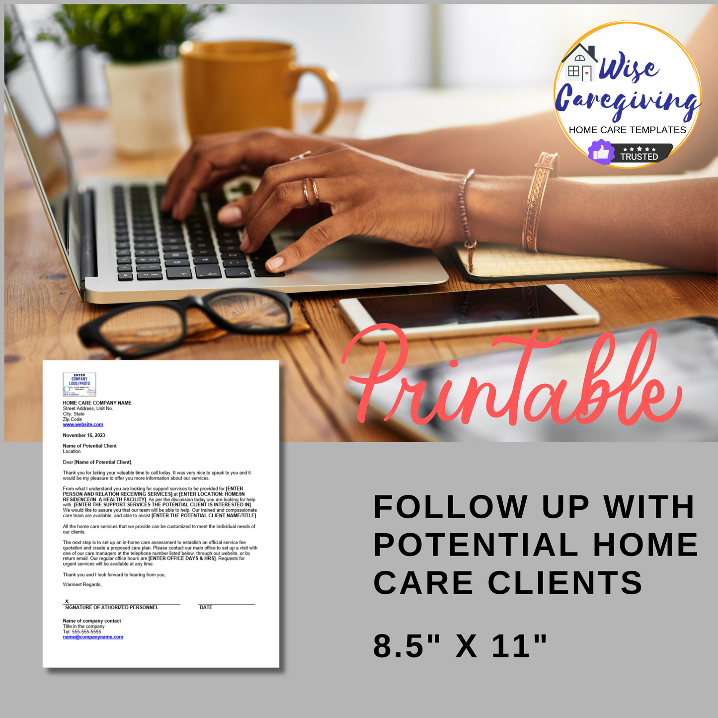 Home Care Follow Up Letter Template - Wisecaregiving