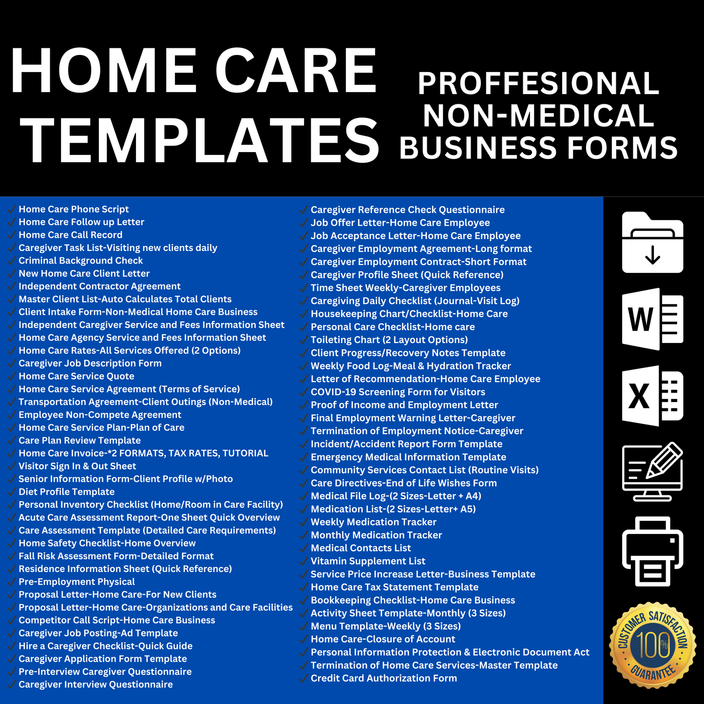 Home Care COMPLETE Start Up Bundle That Includes Compliance Forms, Operational Templates, Training Logs, Company Policy and Procedures, Editable