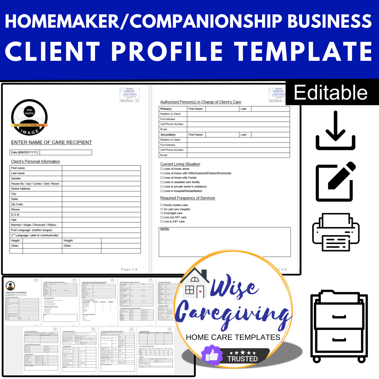 Client Profile Form Template - Wisecaregiving