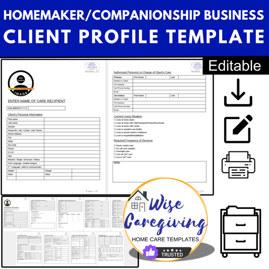 Client Profile Form Template - Wisecaregiving