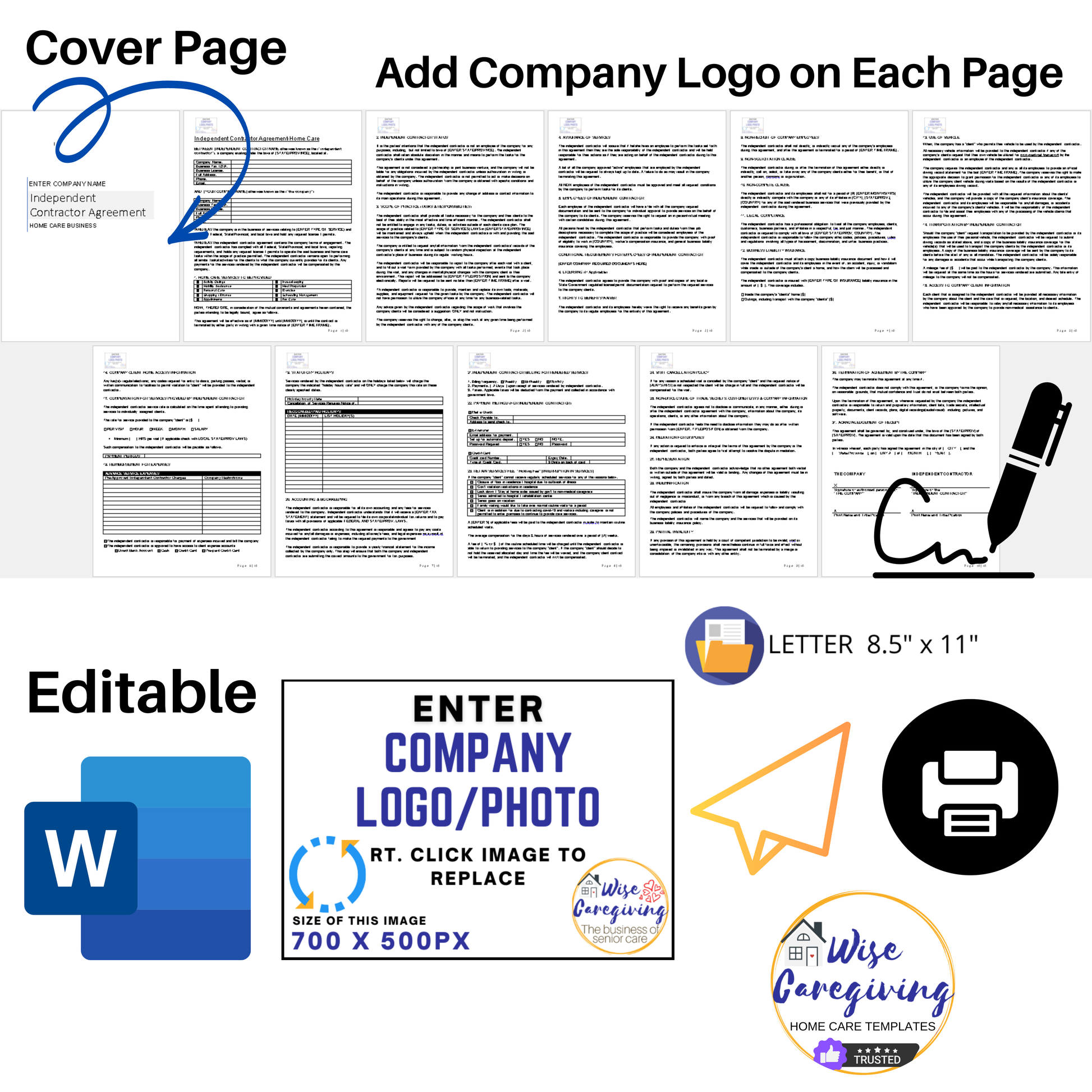 Home Care Independent Contractor Template - Wisecaregiving