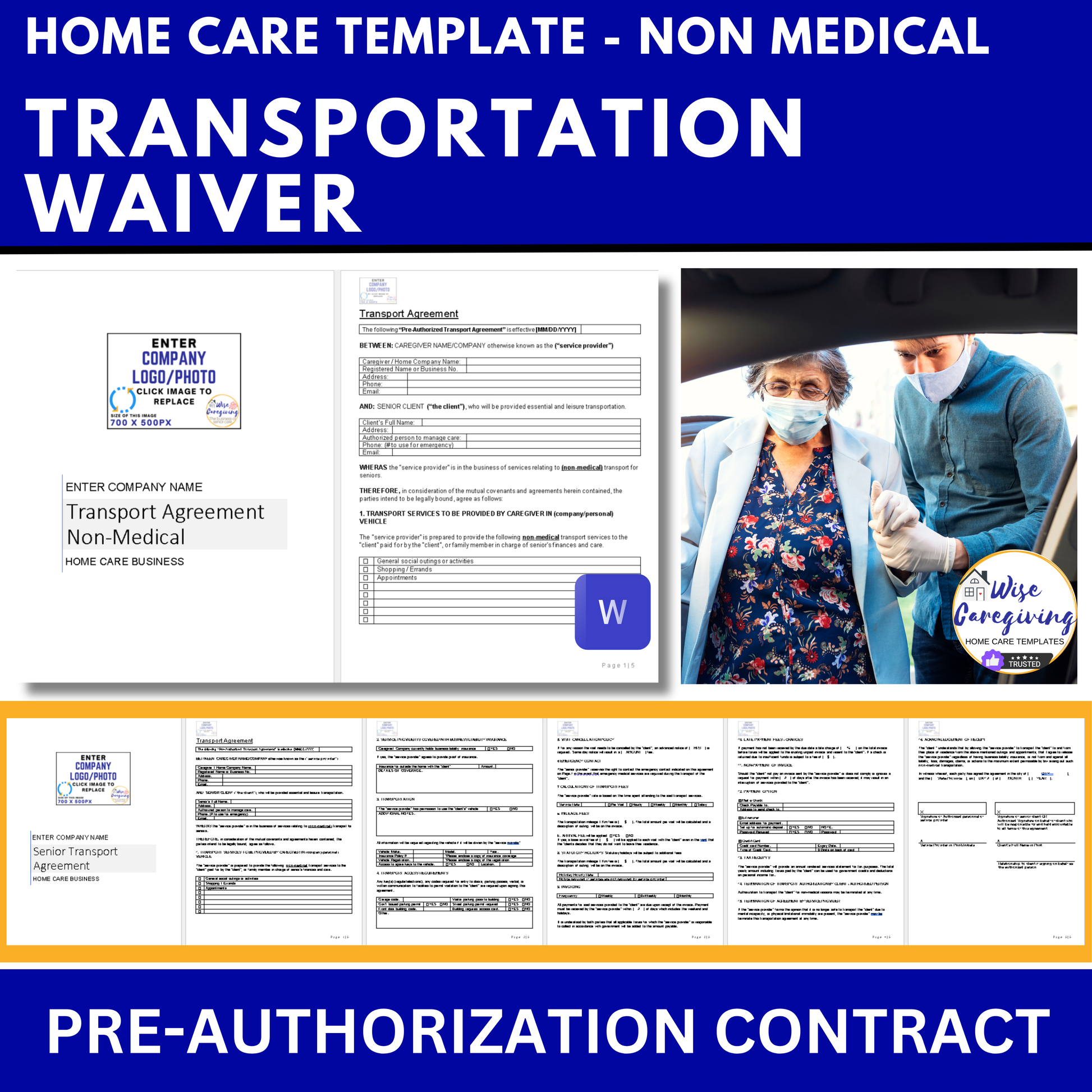 Non Medical Transport Waiver Template - Wisecaregiving