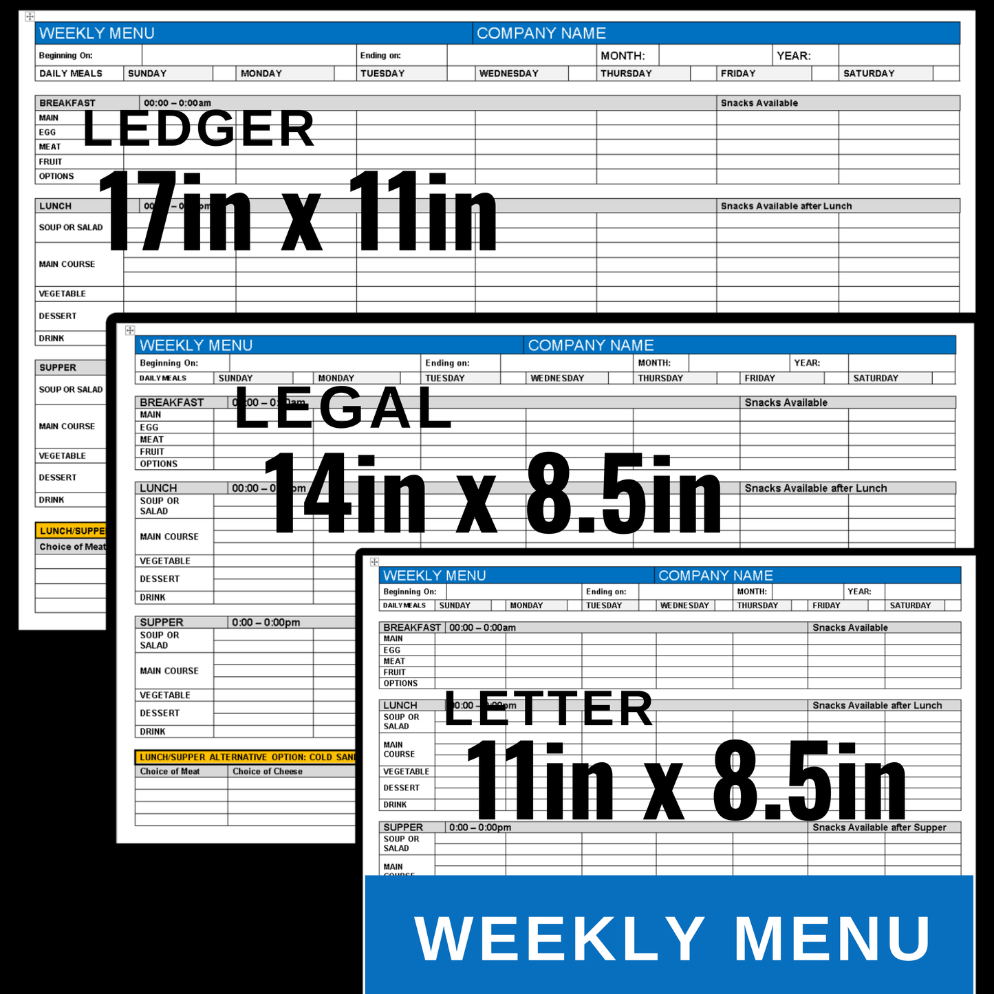 Weekly Menu Plan Template - Wisecaregiving