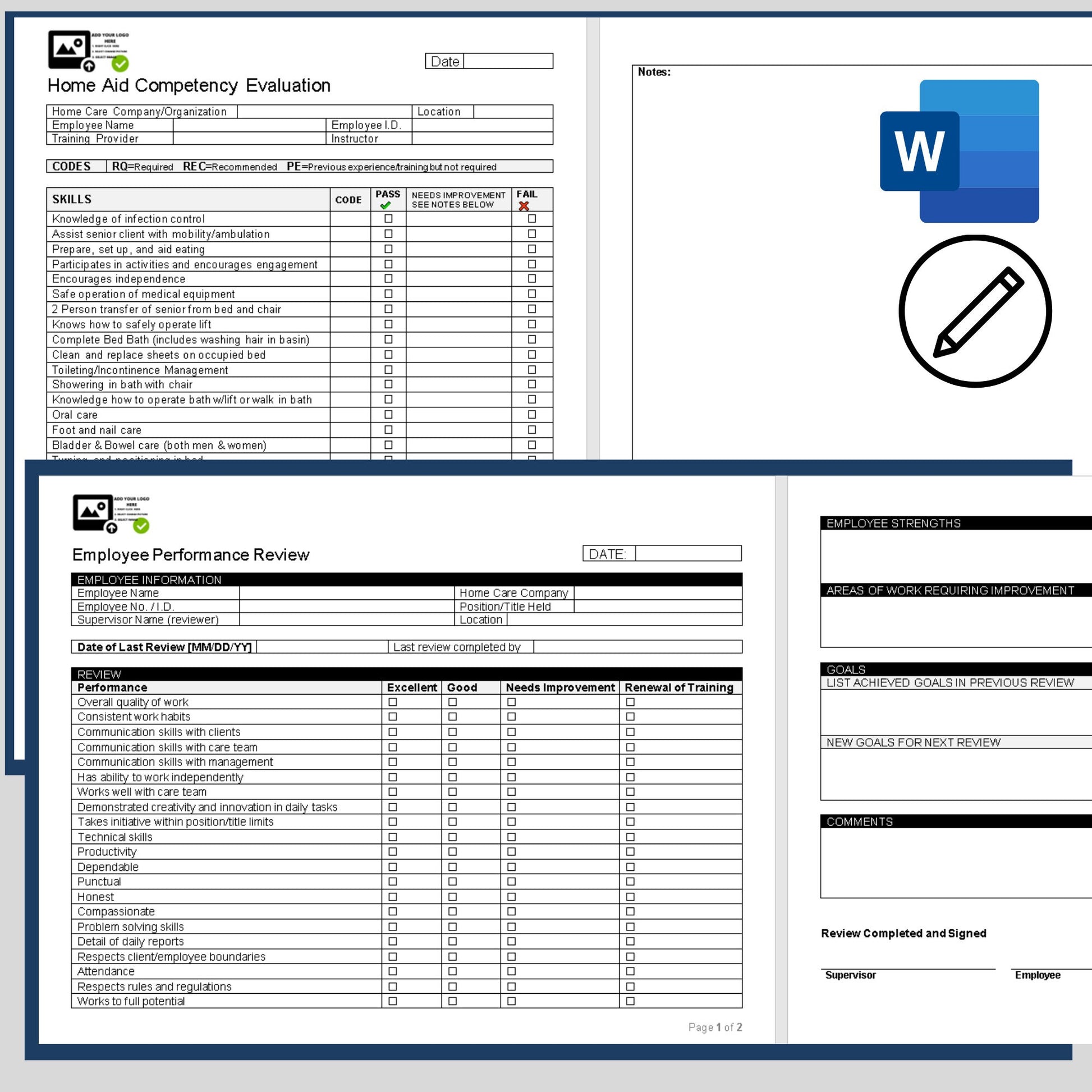 Home Care Training Form Templates - Wisecaregiving