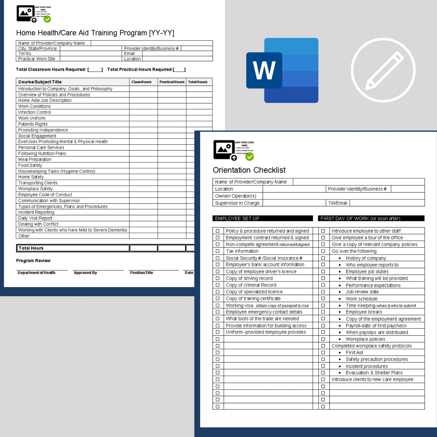 Home Care Training Form Templates - Wisecaregiving