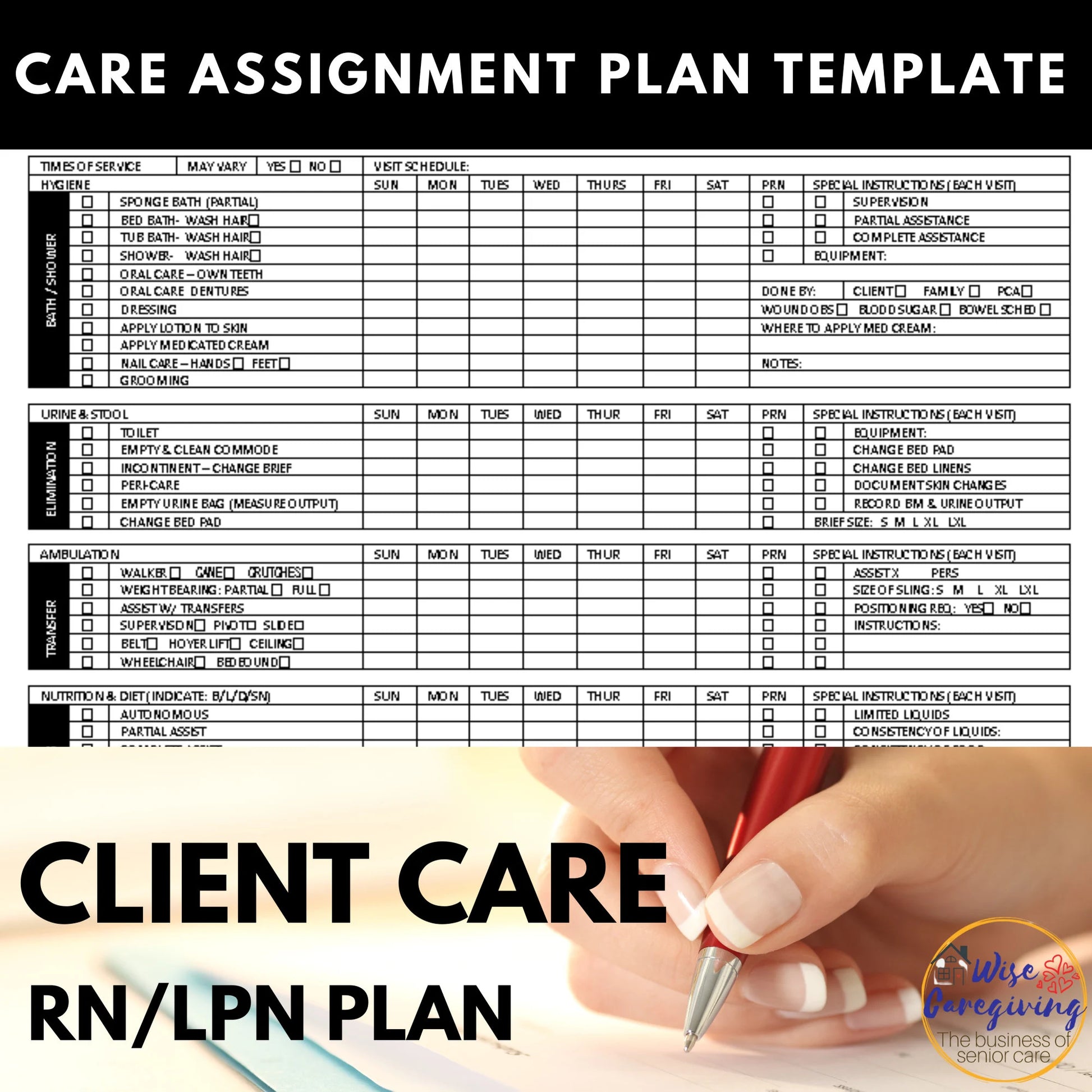 Home Care Plan for Certified Caregivers - Wisecaregiving