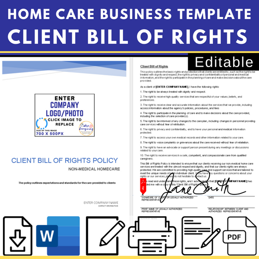 Client Bill of Rights Template for Home Care Service