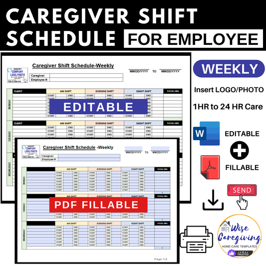 Caregiver Shift Schedule Template