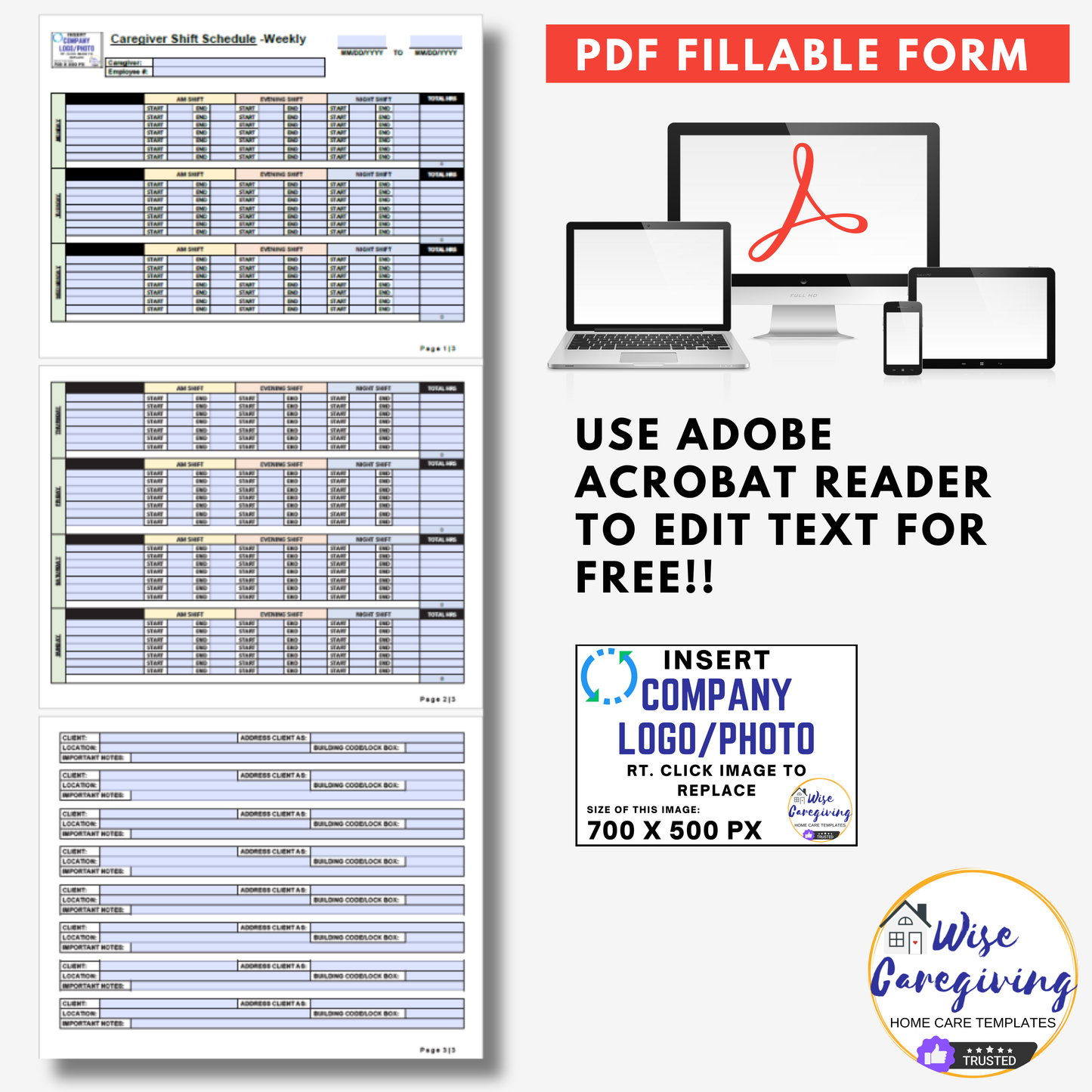 Caregiver Shift Schedule Template - Wisecaregiving