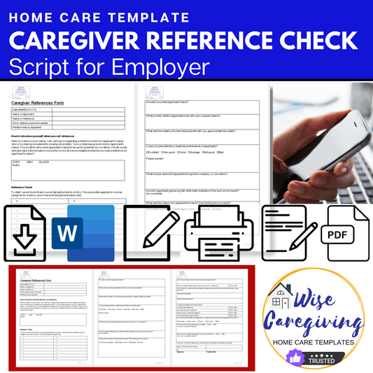 Caregiver Reference Check Template