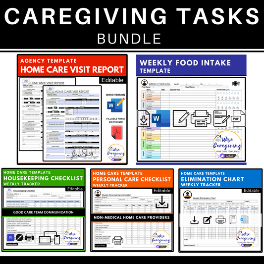 Caregiving Checklist Template Bundle