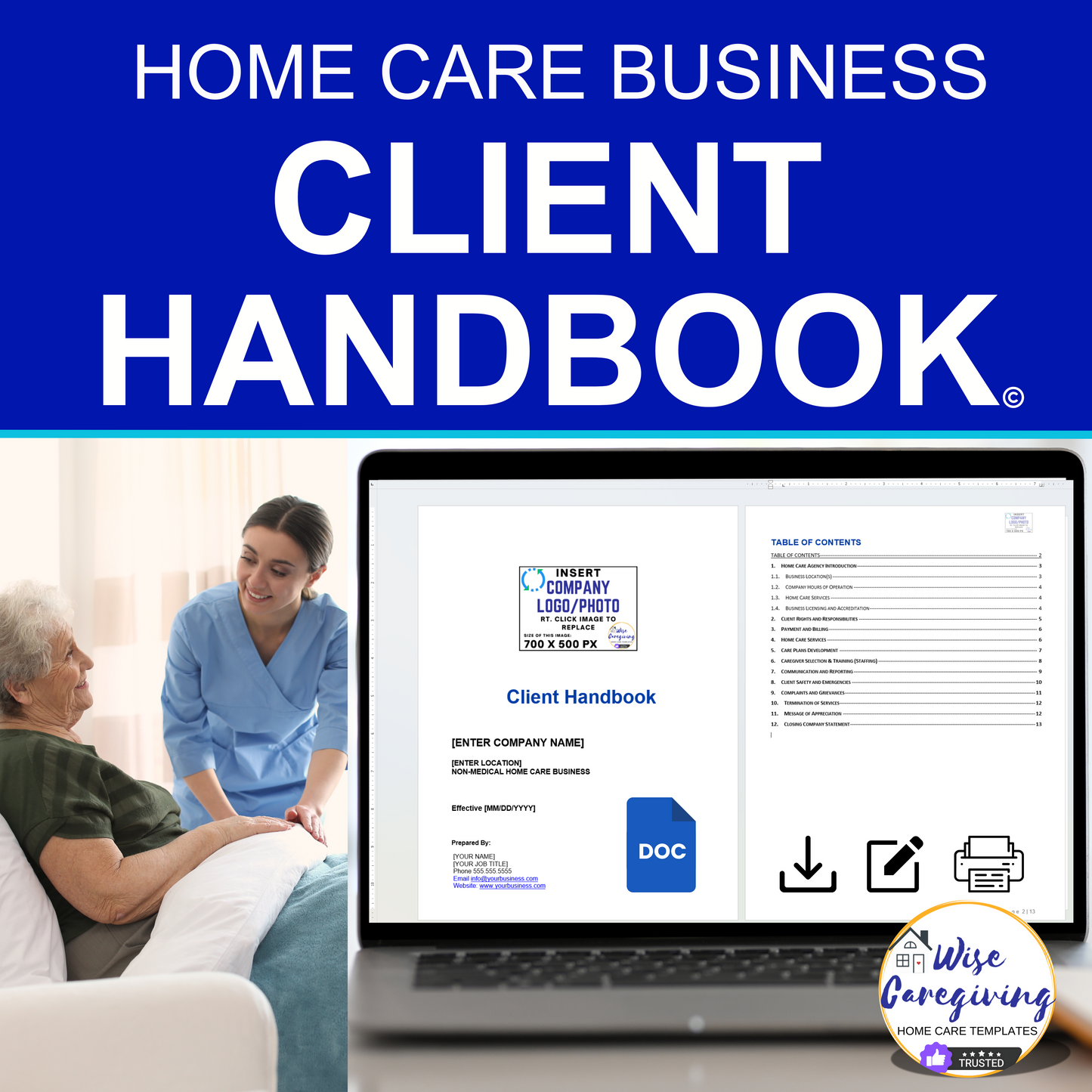 Home Care New Client Packet Templates Bundle