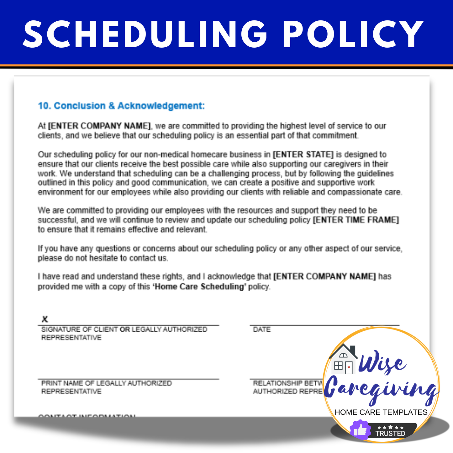 Home Care Scheduling Policy Template