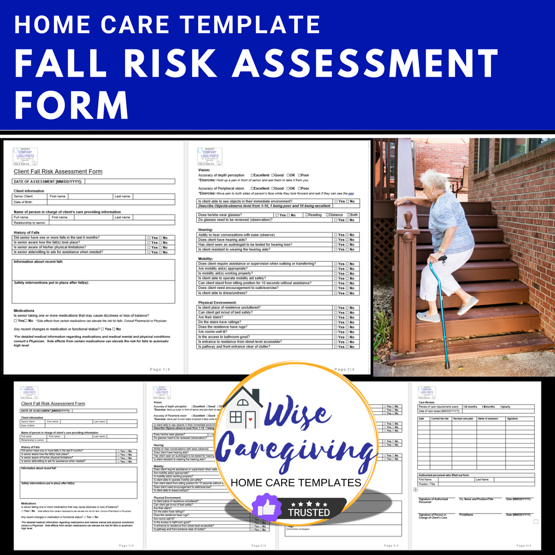 Basic Fall Risk Assessment Form Home Care Fall Risk Assessment Template
