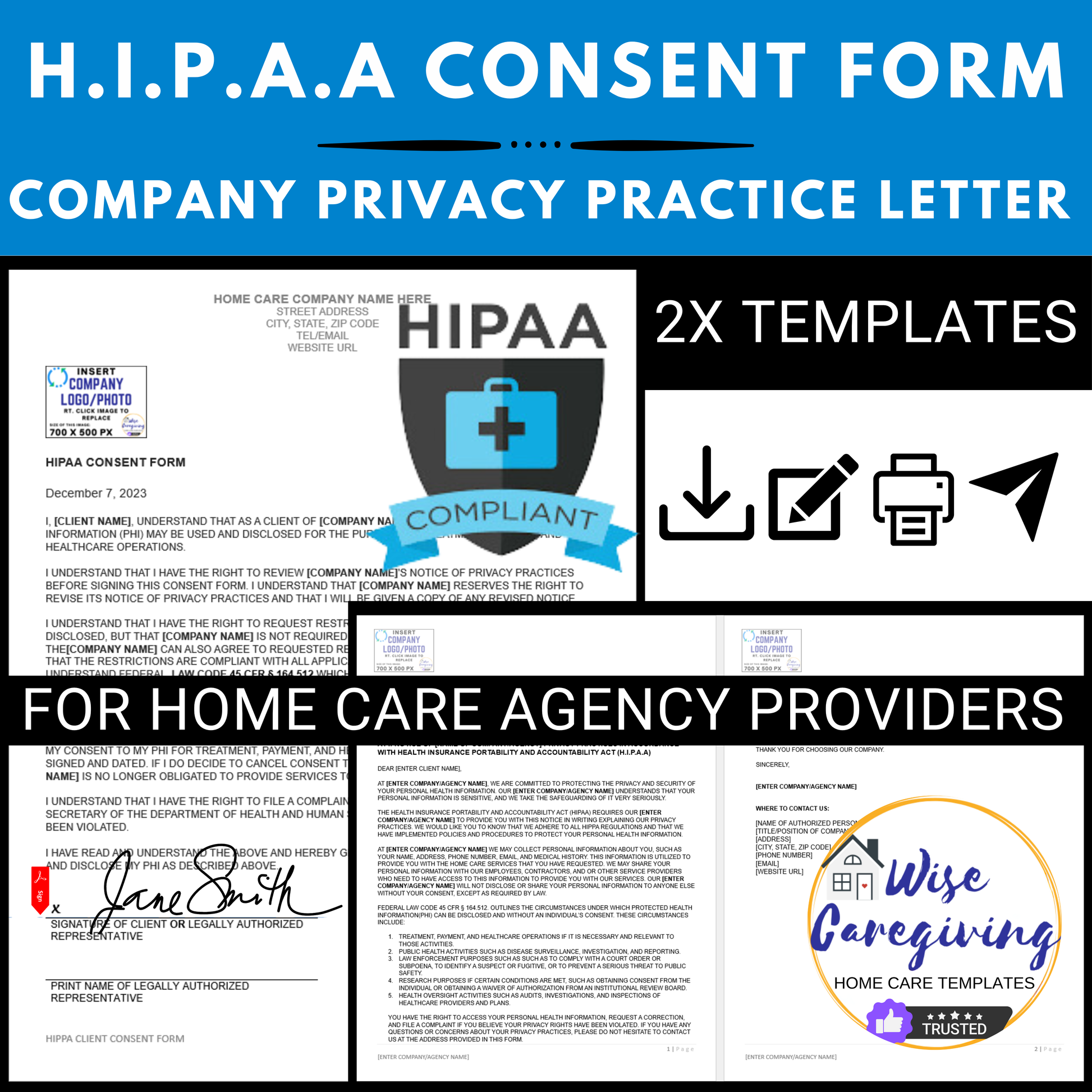 HIPAA Consent Form Templates - Wisecaregiving