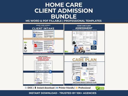 Home Care Planning Templates Bundle
