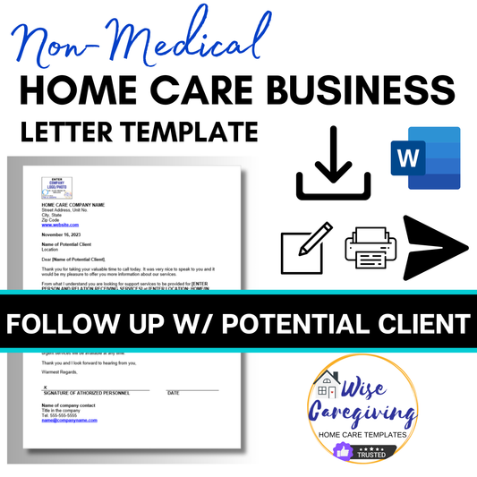 Home Care Follow Up Letter Template - Wisecaregiving