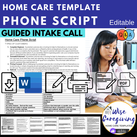Home Care Business Call Script Template