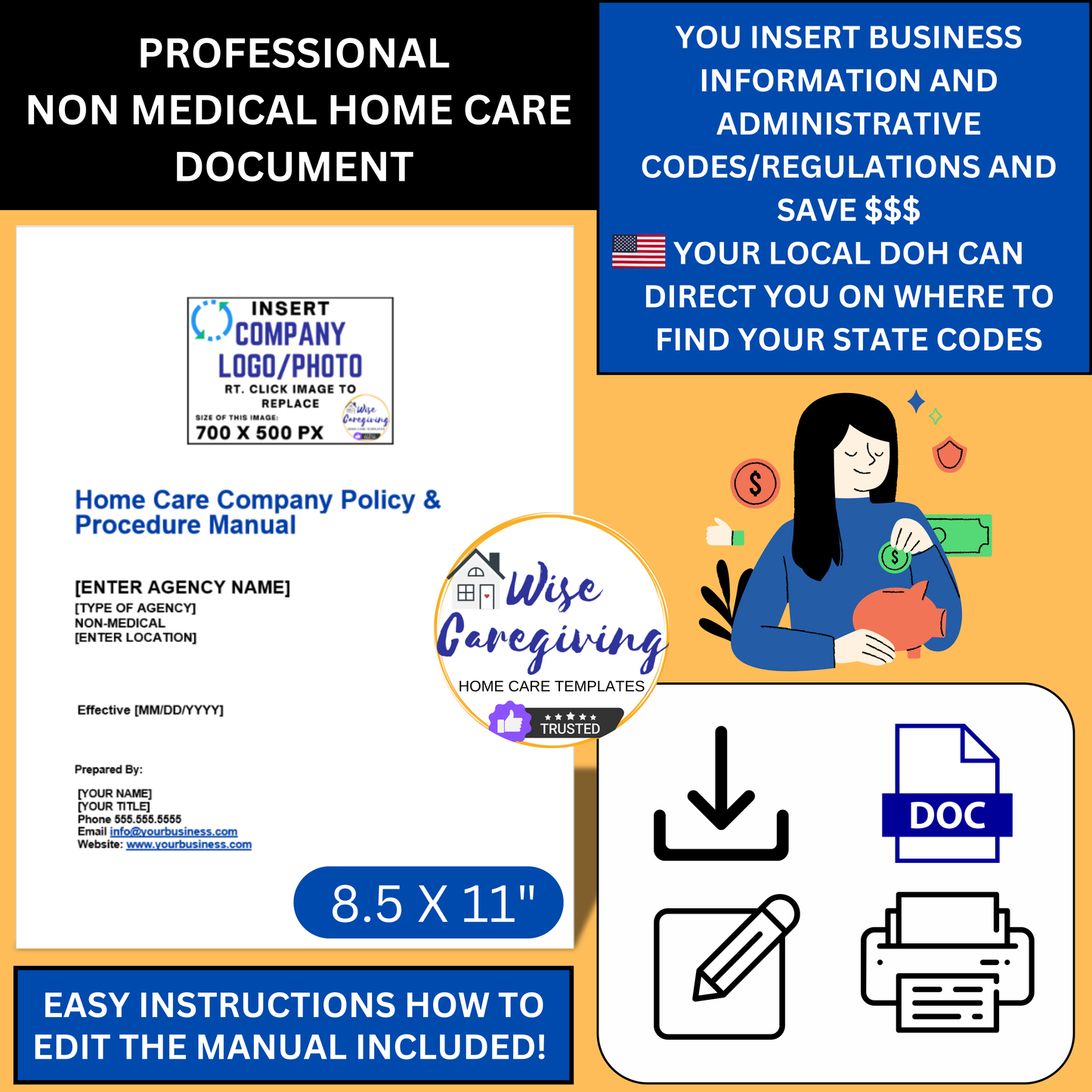 Home Care Policy and Procedure Company Manual Template - Wisecaregiving