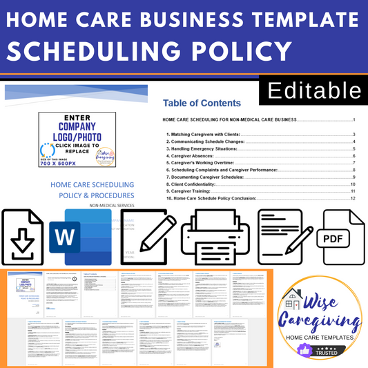Home care Scheduling Policy and Procedures Template