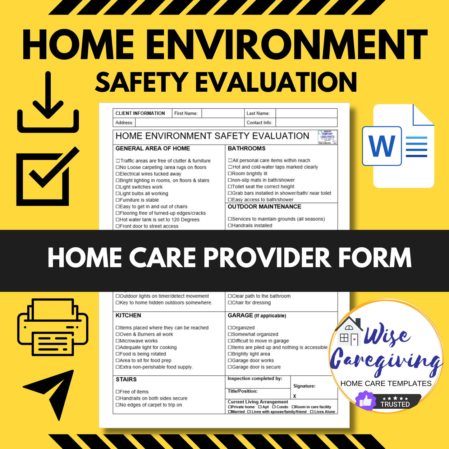 Home Care Safety Checklist Template