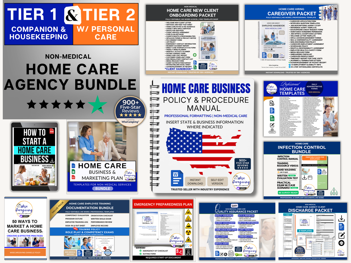 Client Bill of Rights Template for Home Care Service | Editable | Printable