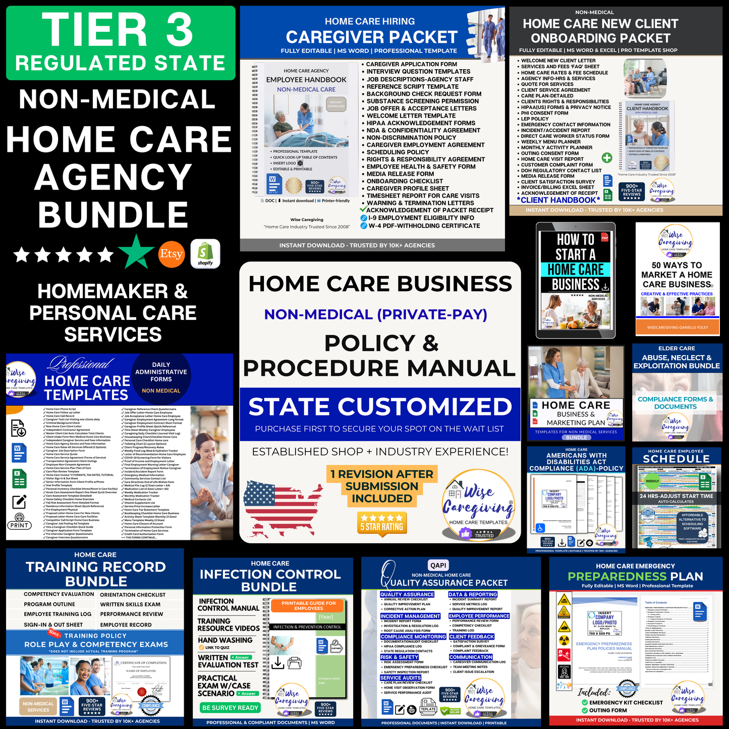 Home Care Business START-UP Bundle | Tier 3 Regulated State