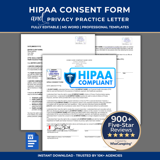 HIPAA Consent Form Templates | Editable | Printable