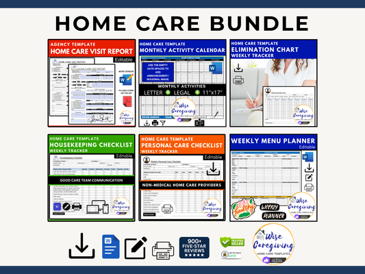 Caregiving Checklist Template Bundle