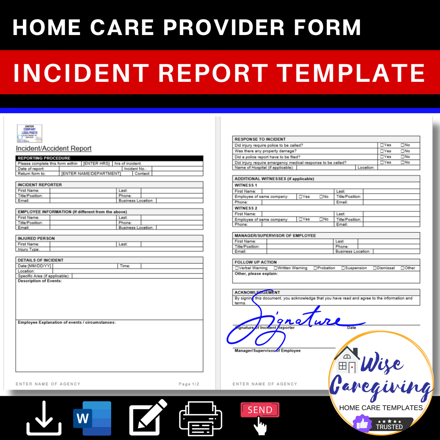 Home Care Incident Report Template