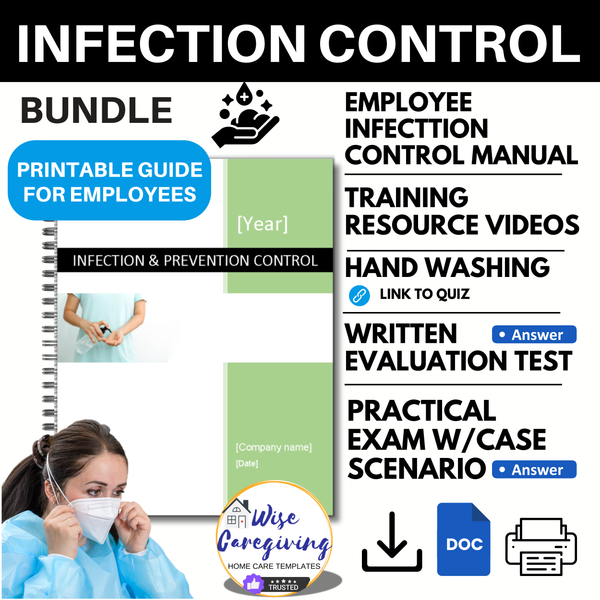 Home Care Infection Control Template Bundle | Customizable | Printable