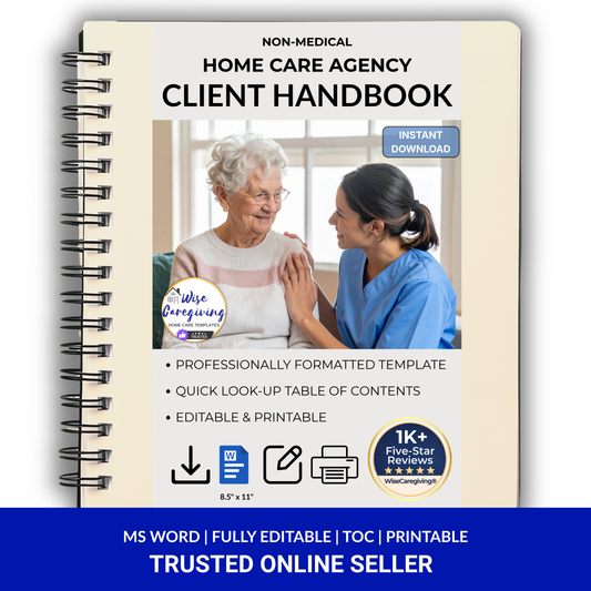Home Care Client Handbook Manual Template | Non-Medical | Printable