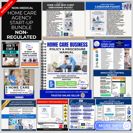Home Care Business START-UP Bundle | Non Medical w/Personal Care