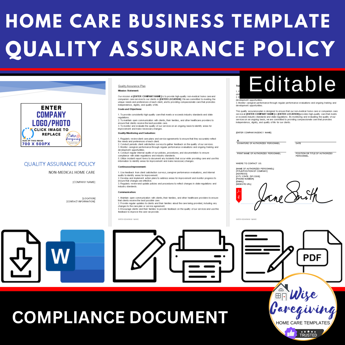 Quality Assurance and Improvement Policy Template