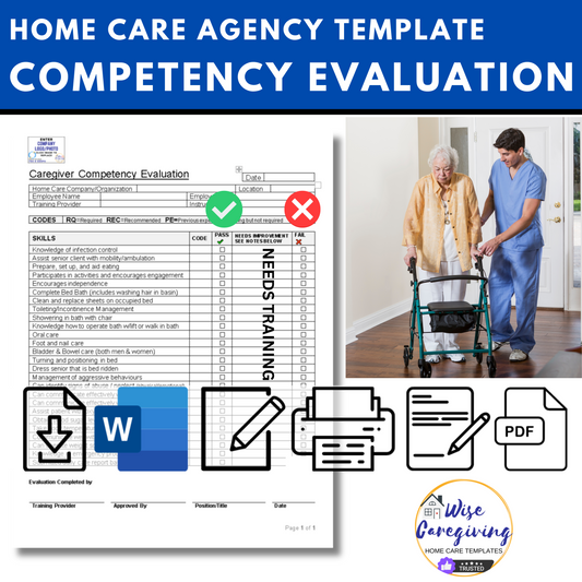 Caregiver Competency Evaluation Template