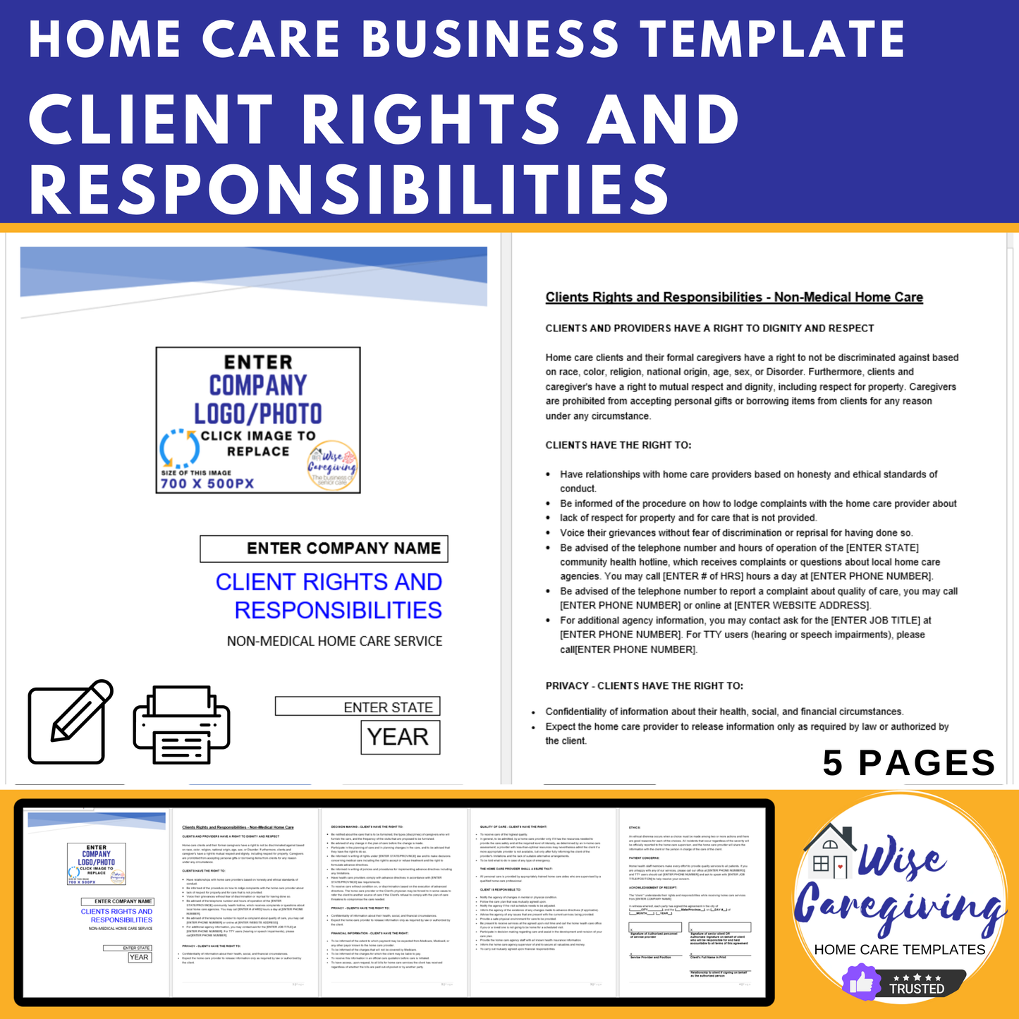 Clients Rights and Responsibilities Home Care Template