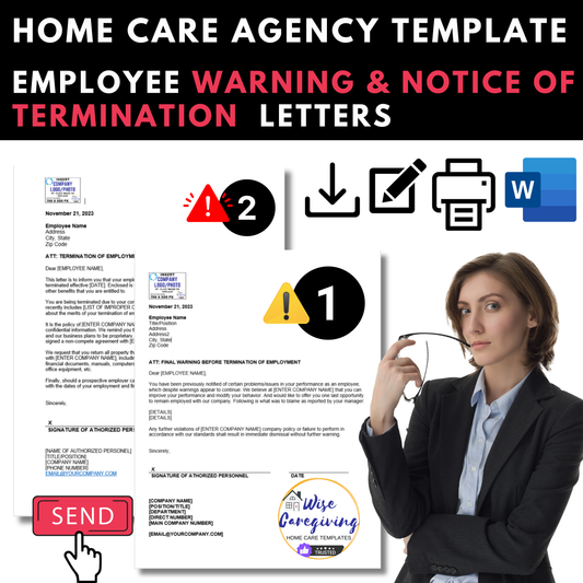 Home Care Employee  Warning and Termination Letter Template - Wisecaregiving