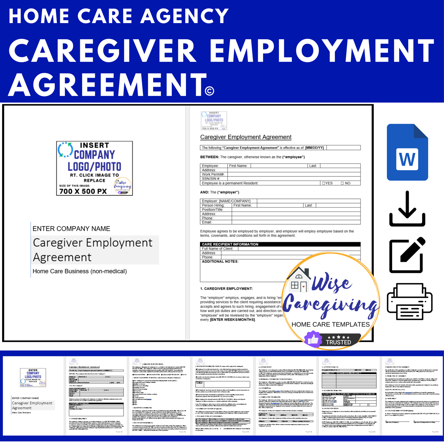 Home Care Employment Agreement Template