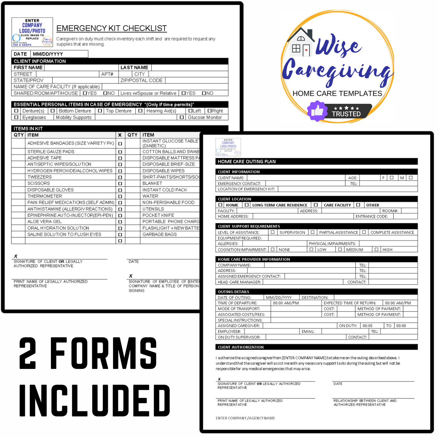 home care client outing form