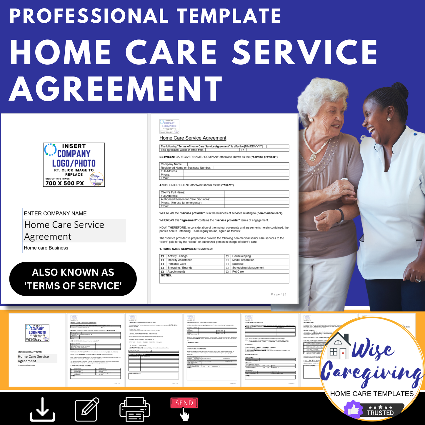 Home Care Agreement Template - Wisecaregiving